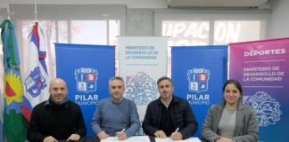 Firma de convenios para obras y desarrollo deportivo en Pilar