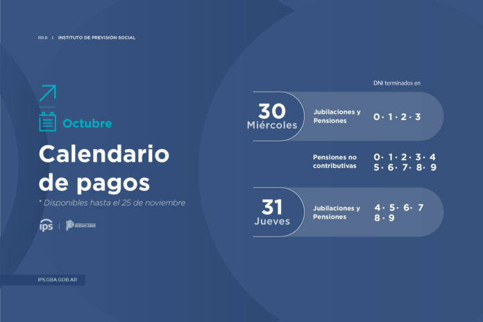 Calendario de pagos octubre