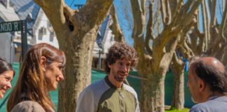 Juan Andreotti recorrió la obra de una nueva plaza junto al Tren de la Costa