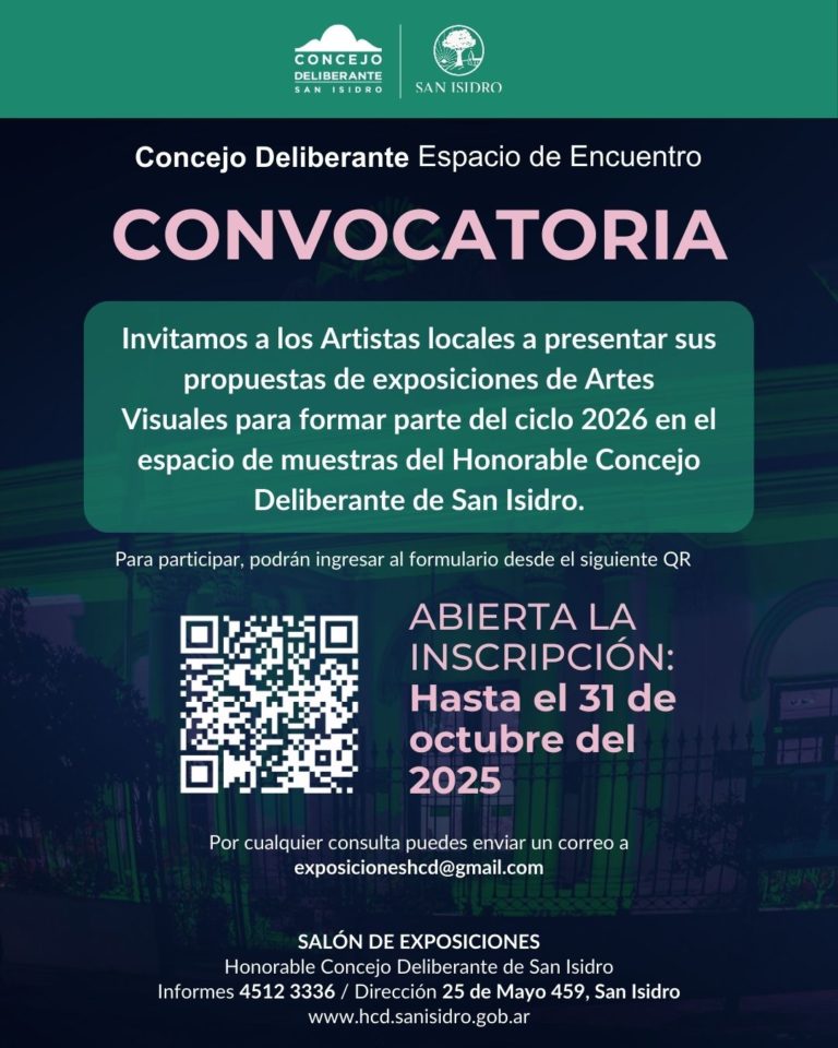 El Concejo Deliberante de San Isidro convoca a artistas locales exponer durante el 2026