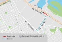 Corte parcial en Avenida Lugones