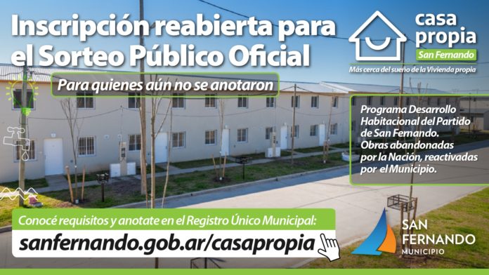 Reapertura de inscripcion para sorteo de viviendas nov2025