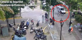Robó una bicicleta y fue embestido por una motocicleta, cayó al suelo y huyó corriendo: fue detenido por el COT y la Policía
