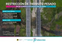 Restricción de tránsito pesado por el Día de la Inmaculada Concepción de María