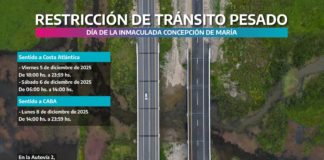 Restricción de tránsito pesado por el Día de la Inmaculada Concepción de María