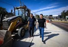 Nardini y Caggiano recorrieron la obra de repavimentación de la Ruta Provincial N° 24 (ex Ruta 197)