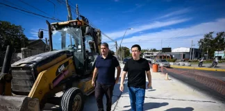 Nardini y Caggiano recorrieron la obra de repavimentación de la Ruta Provincial N° 24 (ex Ruta 197)