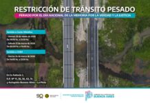 Restricción de tránsito pesado por el Día Nacional de la Verdad, la Memoria y la Justicia