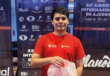 El profesor de la Escuela Municipal de Ajedrez, Luca Silva, obtuvo el primer puesto en el Abierto Internacional de Ciudad de Mar del Plata