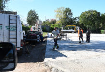 Deportes: Julio Zamora inspeccionó el avance de la construcción de nuevas canchas de tenis en el Polideportivo de General Pacheco