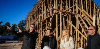 Nardini recibió a Magario y visitaron las obras del futuro Distrito Malvinas
