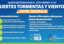 El Municipio de San Fernando alerta y recomienda precauciones por fuertes tormentas