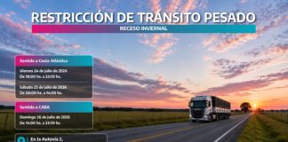 Restricción de tránsito pesado por Receso Invernal
