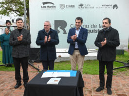 Julio Zamora firmó el convenio “Camino de la Reconquista” junto a los municipios de San Martín, San Isidro y Vicente López