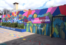 En General Pacheco, el Municipio de Tigre llevó adelante un mural participativo en la EP N°20 y la Secundaria N°15