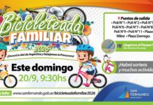 El próximo domingo volverá la Bicicleteada Familiar a San Fernando