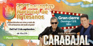 San Fernando recibirá al 29° Encuentro Nacional de Artesanos, con Cuti y Roberto Carabajal