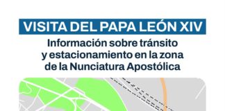 Operativo en el perímetro de seguridad en la Nunciatura Apostólica por la visita del papa León XIV